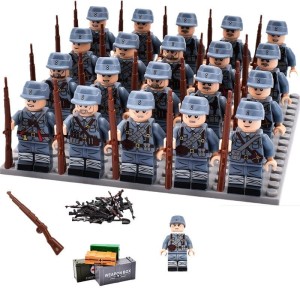 KLOCKI FIGURKI ŻÓŁNIERZE WW2 ARMIE 20 szt + dodatki