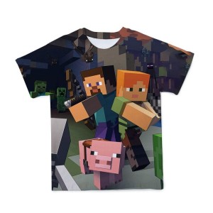 KOSZULKA T-SHIRT 3D DZIECIĘCA DLA DZIECI MINECRAFT 100-160