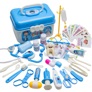 zestaw ZABAWKA dla dzieci DENTYSTA akcesoria LEKARZ leczenie + KUFEREK