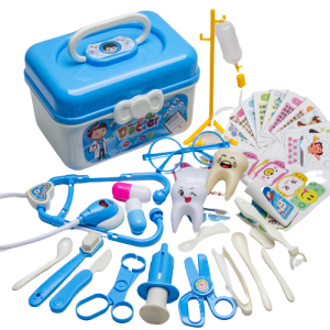 zestaw ZABAWKA dla dzieci DENTYSTA akcesoria LEKARZ leczenie + KUFEREK
