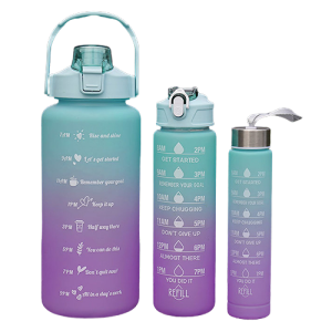 Zestaw Kubek sportowy ze słomką butelka na wode sport 3 szt. D