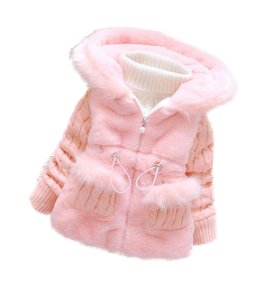 Ciepła kurtka zimowa dla dziewczynki modny wzór sezonu 