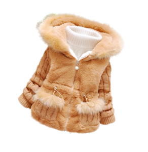 Ciepła kurtka zimowa dla dziewczynki modny wzór sezonu