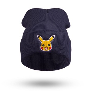 Czapka zimowo jesienna dla dzieci Pokemon ciepła granat Pikachu