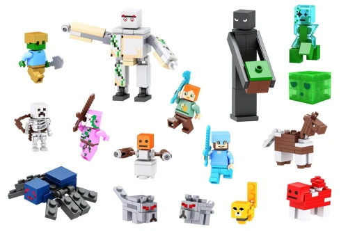 Zesatw kocków figurki Minecraft 15 sztuk .webp