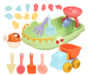 Duży zestaw zabawek plażowych dziecięcych piaskownica akcesoria