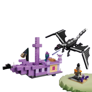 Zestaw klocki MINECRAFT zabawka dla dzieci Ostatni Smok Cienia i Statek Końca