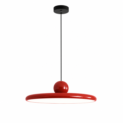 Designerska Lampa Wisząca LED Żyrandol UFO Talerz Czerwony