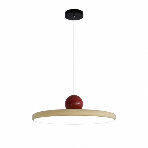 Designerska Lampa Wisząca LED Żyrandol UFO Talerz Beżowy
