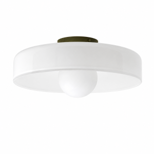 Szklana Plafoniera Sufitowa UFO Plafon Lampa w Stylu Retro Biały