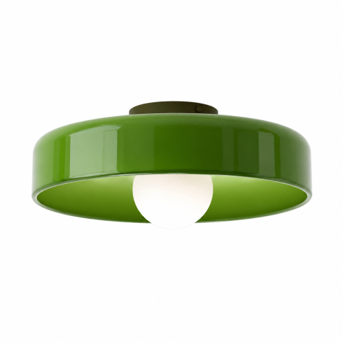 Szklana Plafoniera Sufitowa UFO Plafon Lampa w Stylu Retro Zielony