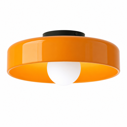 Szklana Plafoniera Sufitowa UFO Plafon Lampa w Stylu Retro Pomarańczowy