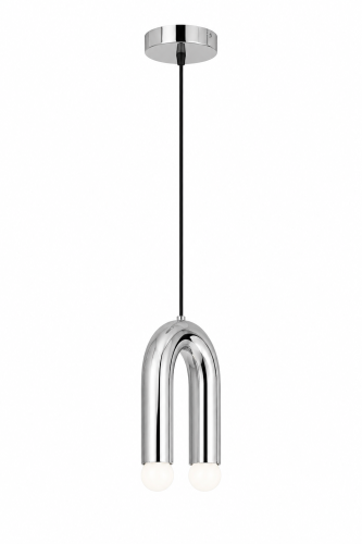 Lampa Wisząca LED Chrom U-Shape Nowoczesny Żyrandol Punktowy