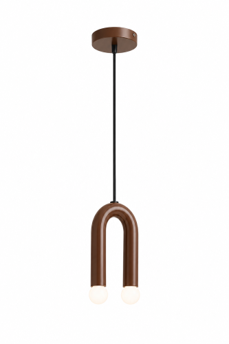 Lampa Wisząca LED Brązowa U-Shape Nowoczesny Żyrandol Punktowy