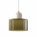 Nowoczesna Szklana Lampa Wisząca Oliwkowy Designerski Żyrandol Punktowy