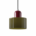 Nowoczesna Szklana Lampa Wisząca Oliwkowy Designerski Żyrandol Punktowy
