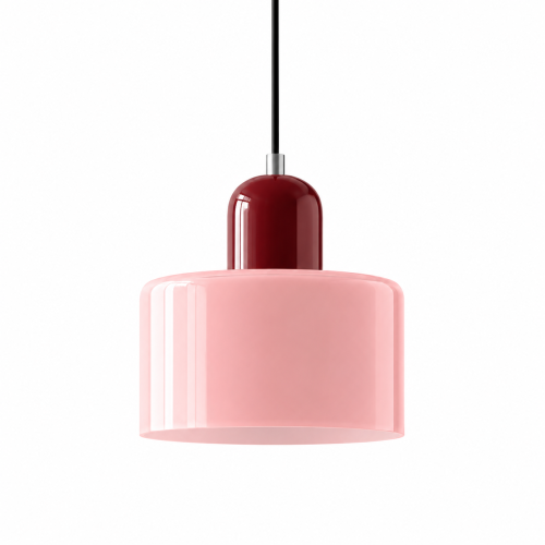 Nowoczesna Szklana Lampa Wisząca Różowy Designerski Żyrandol Punktowy
