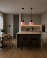 Nowoczesna Szklana Lampa Wisząca Różowy Designerski Żyrandol Punktowy