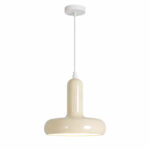 Designerska Lampa Wisząca Retro Nowoczesny Żyrandol Punktowy Kremowy