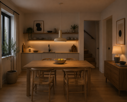 Designerska Lampa Wisząca Retro Nowoczesny Żyrandol Punktowy Kremowy