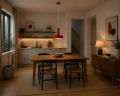 Designerska Lampa Wisząca Retro Nowoczesny Żyrandol Punktowy Czerwony