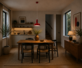 Designerska Lampa Wisząca Retro Nowoczesny Żyrandol Punktowy Czerwony
