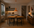 Designerska Lampa Wisząca Retro Nowoczesny Żyrandol Punktowy Pomarańczowy