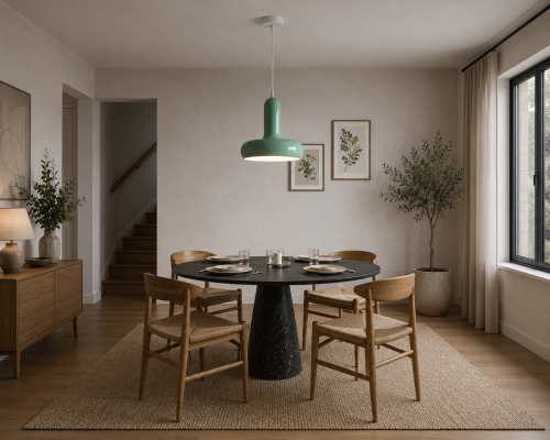 Designerska Lampa Wisząca Retro Nowoczesny Żyrandol Punktowy Miętowy