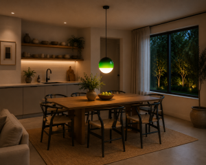 Lampa Wisząca LED Botaniczna Zieleń Szklana Kula