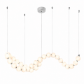 Żyrandolowa Lampa Wisząca Sznur Pereł Nowoczesna Falista Lampa LED