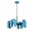 Żyrandol LED w Kształcie Łuków Designerska Lampa Wisząca U-Shape Niebieska 60 CM