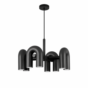  Żyrandol LED w Kształcie Łuków Designerska Lampa Wisząca U-Shape Czarna