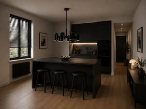  Żyrandol LED w Kształcie Łuków Designerska Lampa Wisząca U-Shape Czarna