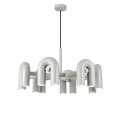 Żyrandol LED w Kształcie Łuków Designerska Lampa Wisząca U-Shape Szary 80 CM