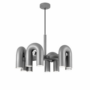  Żyrandol LED w Kształcie Łuków Designerska Lampa Wisząca U-Shape Szary