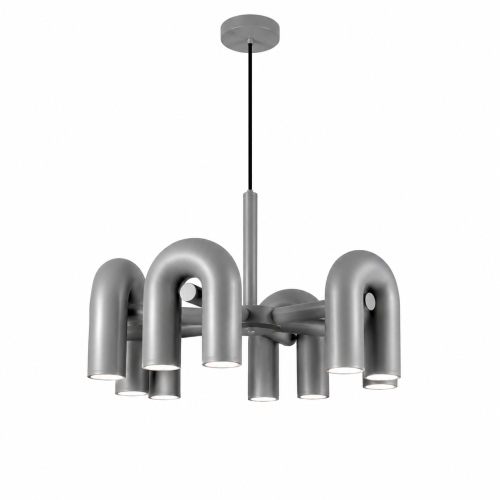 Żyrandol LED w Kształcie Łuków Designerska Lampa Wisząca U-Shape Szary 60 CM