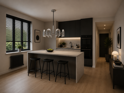 Żyrandol LED w Kształcie Łuków Designerska Lampa Wisząca U-Shape Szary