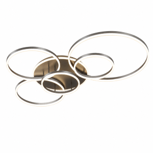 Czarna Lampa Sufitowa Plafon LED IRALAN Inteligentny Żyrandol Ring 3D
