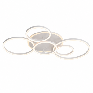 Biała Lampa Sufitowa Plafon LED IRALAN Inteligentny Żyrandol Ring 3D