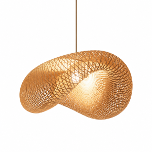 Bambusowa Lampa Wisząca Zen Pleciony Żyrandol Organiczny