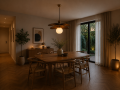 Żyrandol Vintage Flower Koniczyna Designerska Lampa Wisząca Mid-Century Miodowy Bursztyn