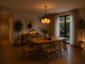 Żyrandol Vintage Flower Koniczyna Designerska Lampa Wisząca Mid-Century Miodowy Bursztyn