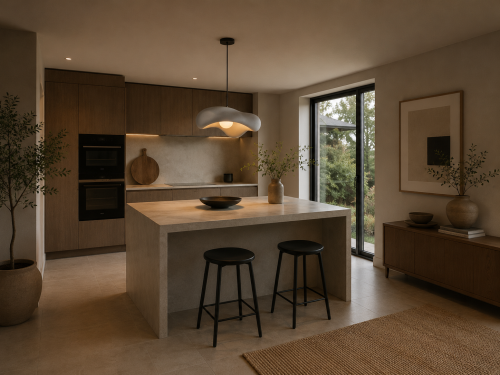 Lampa Wisząca Wabi-Sabi Kamień Nowoczesny Żyrandol Oświetlenie Organic Loft Szary
