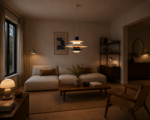 Lampa Wisząca PH Żyrandol Skandynawski Talerze Nordic Blue