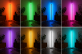 Minimalistyczna Lampa Narożna LED RGB Stojąca Podstawa X + Pilot Dotykowy Touch