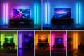 Minimalistyczna Lampa Narożna LED RGB Stojąca Podstawa X + Pilot Dotykowy Touch