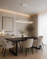 Nowoczesna Lampa Wisząca LED Owalna Slim Minimalistyczna Nad Stół i Wyspę
