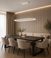 Nowoczesna Lampa Wisząca LED Owalna Slim Minimalistyczna Nad Stół i Wyspę