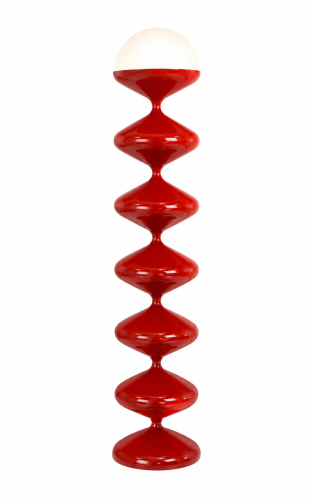 Czerwona designerska lampa podłogowa BELLA ROSSA 120 cm