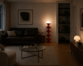 Czerwona designerska lampa podłogowa BELLA ROSSA 120 cm
